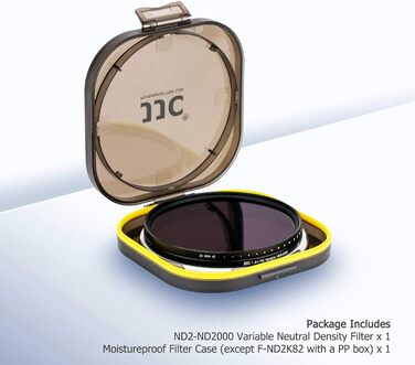 Фільтр ND (ND2-ND2000) JJC: регульований нейтральний фільтр щільності для DSLR, 18-шарова покриття, HD скло, 40.5 мм