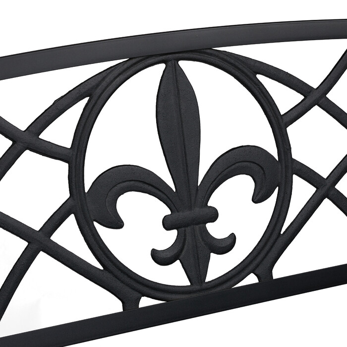 Relaxdays Garden Bench with Fleur-de-lis Motif