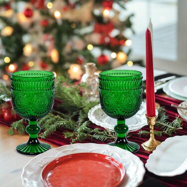 Набір вінтажних келихів для вина, 350 мл, 6 штук, кришталеве скло з рельєфним візерунком, придатне для миття в посудомийній машині, рожевий