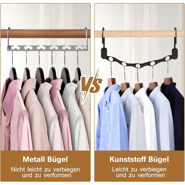 Плечики для одягу Sindax, 6 шт. - економія місця, неслизькі, для штанів, джинсів, костюмів та суконь