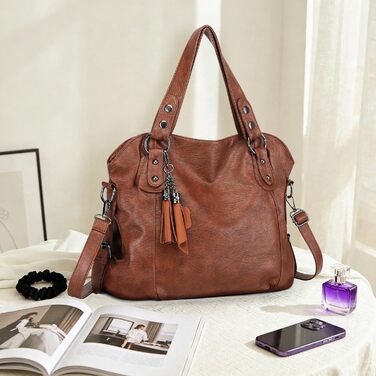 Сумка жіноча VINBAGGE з PU шкіри, шопер, коричнева (G-braun) для офісу та на кожен день