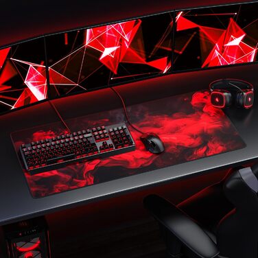 Килимок для миші CSL Titanwolf XXL - 900 x 400 мм - Red Smoke