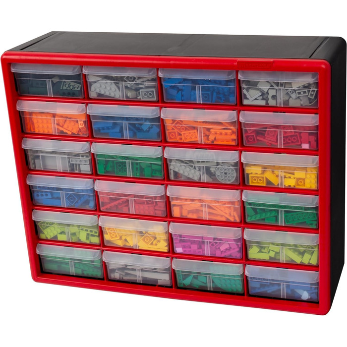 Akro-Mils 10124 Plastic Parts Storage Box with 24 Drawers, 20