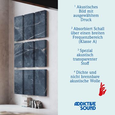 Акустична панель Addictive Sound зі графічним принтом (абсорбер шуму), 100x50x6 см, Gold_1