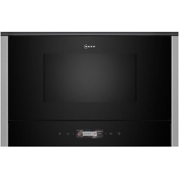 Вбудована мікрохвильова піч NEFF HLAWG25S3, 50x38 см, LED дисплей, автоматичні програми, Easy Clean, Easy Clock, чорний колір (N70)