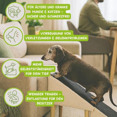 Сходинки для собак Outentin - розкладні, з неслизькою поверхнею, для маленьких та великих собак, для дивану та ліжка, стабільні, зроблені у вигляді меблів, 36 см, рожеві