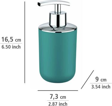 Дозатор мила WENKO Brasil, 0.32 л, пластик (TPE), 7.3 x 16.5 x 9 см, Petrol