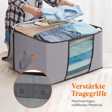 Органайзер для зберігання речей Lifewit - 6 шт. (120 л), сірий - для під ліжко, одяг, ковдри, речі, переїзди