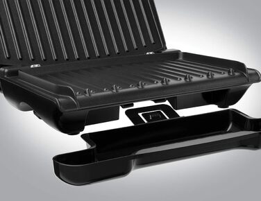 George Foreman Compact Steel Grill & Panini Press - 24x17cm - 3 Portions - Reduces Up to 42% Fat