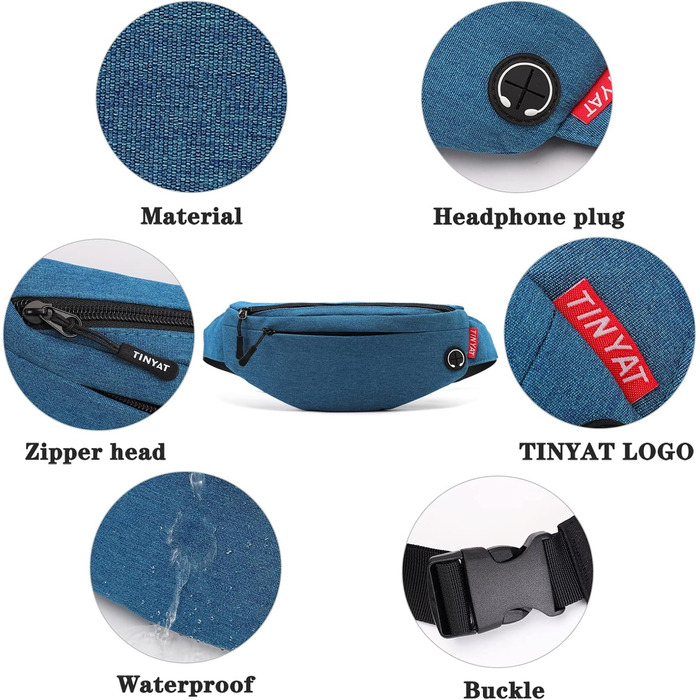 Поясна сумка TINYAT для туризму та спорту сірого кольору, T201 (зелений/2003)