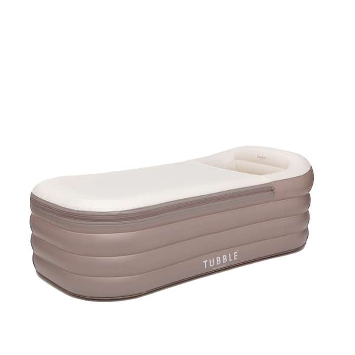 Надувна ванна Tubble Royale 255 літрів - складана ванна для дорослих, 188 см, монтаж за 1 хв, для дому та вулиці, Home Spa & Eisbad, Ambient Taupe