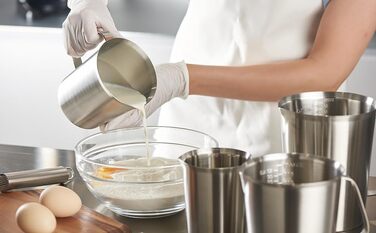 Stainless Steel Measuring Cup 1L Stainless Steel Measuring Jug with Measuring Units & Handle Metal Pitcher Dishwasher-Safe Milk Frothing Cup Measuring Cup, …