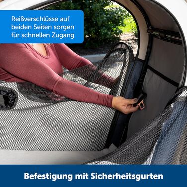 PetSafe Happy Ride Складана переноска для собак, автобокc для заднього сидіння, сітчасті дверцята для вентиляції, блакитний/сірий