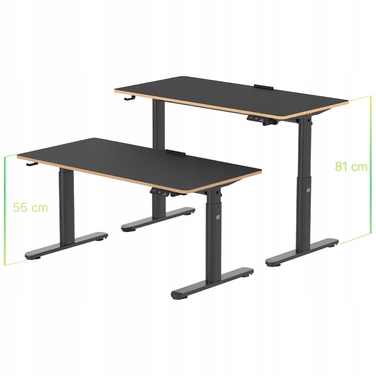 Ігровий стіл Ultradesk Pulsar 120 см, чорний, з електричним регулюванням висоти
