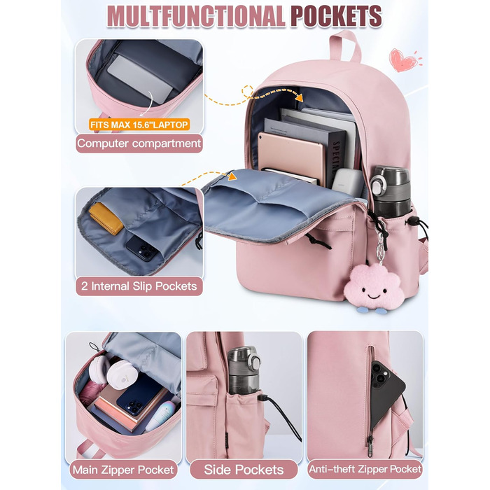 Жіночий рюкзак FIORETTO для дівчаток та хлопчиків, 15.6