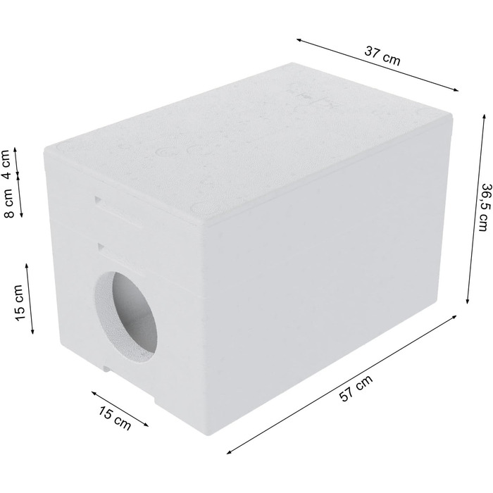 Вологостійкий котячий будиночок QLS зі стиропора, 58x38 см – ізольоване захисне житло для котів на вулицю
