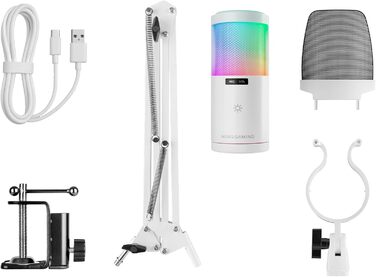 Мікрофон Mars Gaming MMIC-XT: Професійний студійний мікрофон з високою чіткістю звуку, Kugelarm, антишоковий кріплення, поп-фільтр, чорний