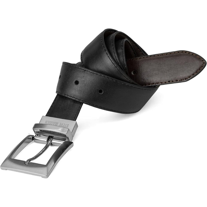 Чоловічий шкіряний ремінь Steve Madden (1 шт.) чорний/коричневий, Saffiano