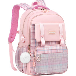 Дитячий рюкзак для школи для дівчаток 1-5 клас, 2025, Kawaii, ергономічний з нагрудним ременем, водонепроникний, 27L (Рожевий)