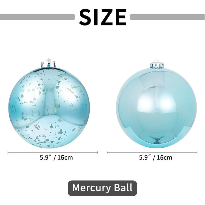 Новорічні кулі-прикраси XmasExp (8 см, м'ятно-зелені) - 20 карат, міцні, для ялинки, декор, ідеальні для свят, весілля, новорічні прикраси м'ятно-зелені