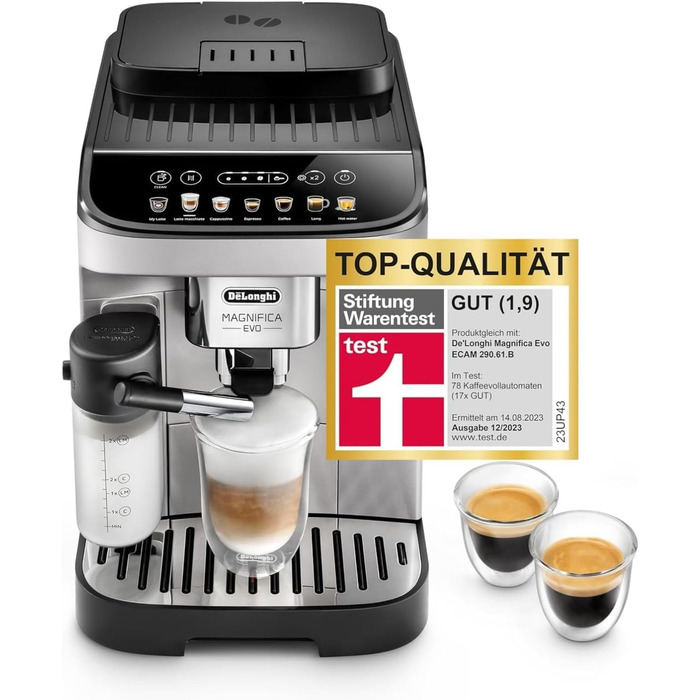 Кавомашина De'Longhi Magnifica Evo ECAM 292.81.B з LatteCrema, 7 програм, срібна