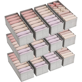 Lifewit 10-Piece Hemnes Organizer Set for Dresser, Changing Table, Closet Organizer, Drawers, Organization System for Changing Supplies, Baby Clothes, Socks, Bras, Underwear (12-Piece Pack for HEMNES 160cm)