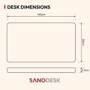 Електричний стіл SANODESK 120x60 см, 2 мотори, ергономічний, чорний, регульована висота, товщина стільниці 25 мм, для офісу та дому