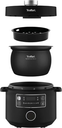 Мультиварка Tefal Turbo Cuisine 4.8л CY7548: швидка, 10 програм (приготування на пару, тушкування, смаження, су-від, рис), підтримання тепла, антипригарне покриття, чорна