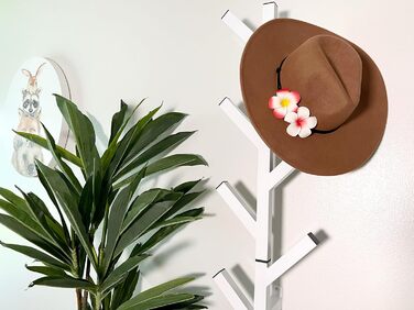 Premium Racks Coat Rack and Hat Shelf – modern design – wall-mounted – stylish – (White/Opulent Garden)