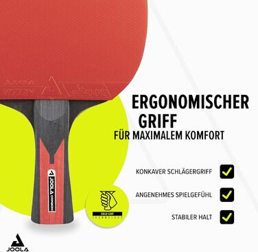 JOOLA Table Tennis Set Duo Carbon 2 - Table Tennis Paddles, Balls & Case - Red/Black, 6-Piece Single