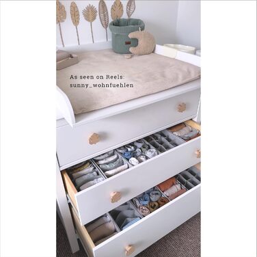 HEMNES Organizer for IKEA dresser; THE ORIGINAL; perfect fit; Sturdy base; Drawer organization system for baby supplies, children's clothing, socks, underwear; Set of 5