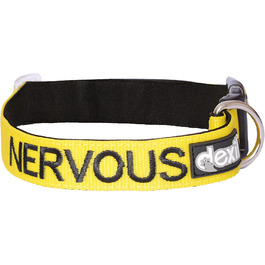 Нашийник для собак Nervous Give Me Space, жовтий, кодований кольором, S-M, L-XL, запобігає нещасним випадкам, попереджає інших, L-XL