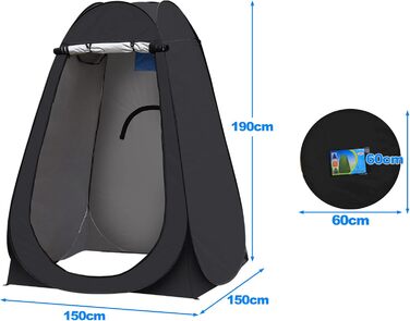 CLIPOP Portable Pop-Up Privacy Tent - Shower, Changing Room for Beach, Camping, Fishing, Hiking - Waterproof, UV Protection, with Carry Bag