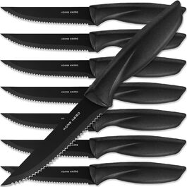 Home Hero Professional Stainless Steel Kitchen Knife Set (8-Piece Steak Knife Set - Black)