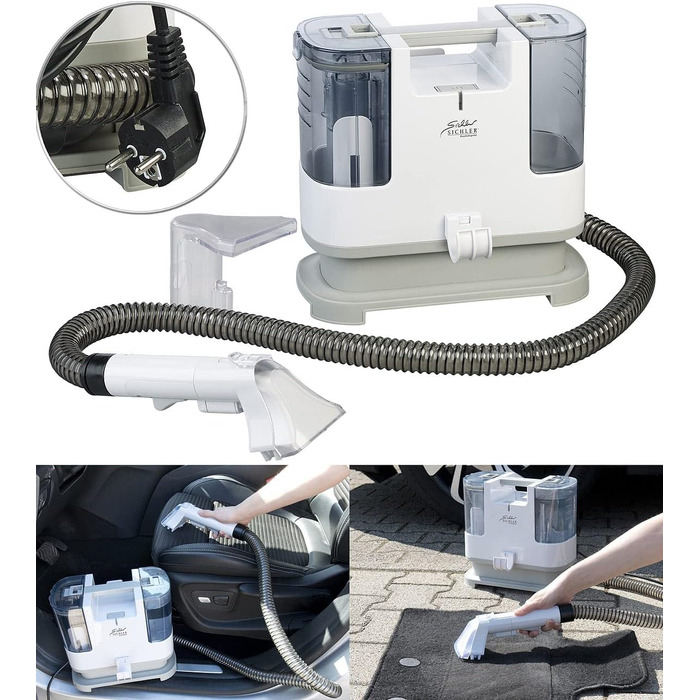Мийний пилосос Sichler для дому та авто: чищення диванів, крісел, текстилю, 400 Вт, 9 кПа