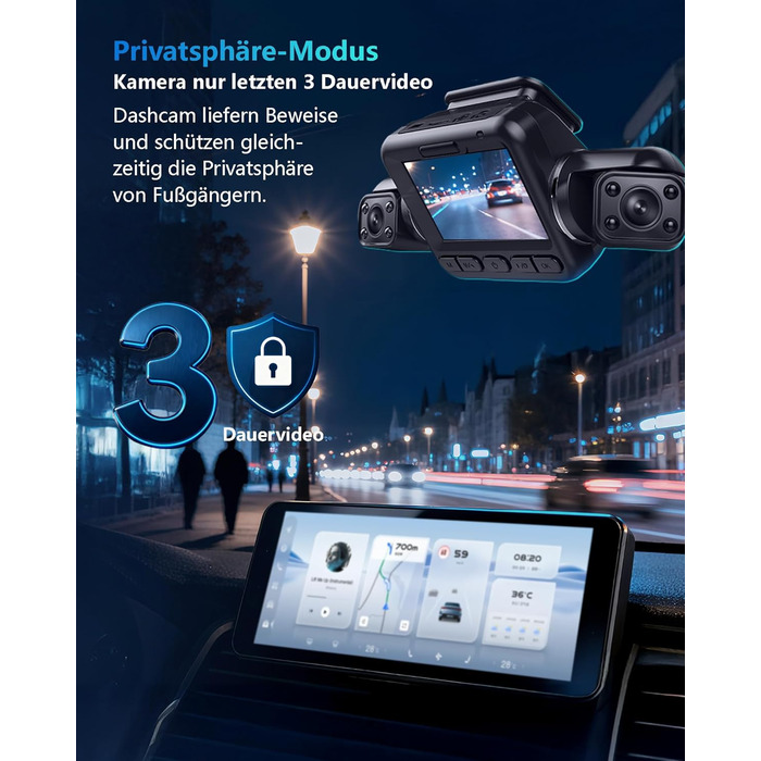 Відеореєстратор HUPEJOS KI Dashcam Auto 4-х канальний з монітором водія, 3K + 3 * 1080P, 360° камера, WiFi, GPS, CPL, 128GB, 24H парковка (V8Pro)