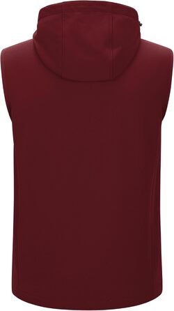 Чоловіча тепла жилетка-софшелл Weste 3XL, темно-червона, водонепроникна, з капюшоном, на блискавці