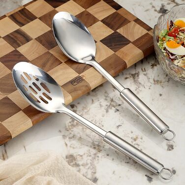 Набір кухонних ложок ReaNea з нержавіючої сталі: мішання, сервірування, приготування їжі. Ідеальний подарунок для дому та ресторану