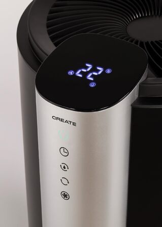 Осушувач повітря CREATE Luftentfeuchter XL SPIRAL для приміщень до 90 м², 20 л, LED-дисплей, 380 Вт, чорний