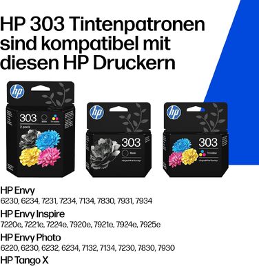 Оригінальний кольоровий картридж HP 303 (нова версія) для струминного принтера