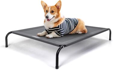 Зручне лежак для собак Nobleza Hundeliege Outdoor, сірий, M, 105x80x20 см - для відпочинку на вулиці, кемпінгу, з підняттям, з підстилкою