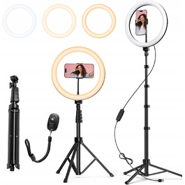 Кільцева LED-лампа ATUMTEK 12 дюймів із телескопічним штативом 190 см та пультом керування