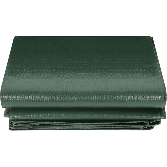 280g/m² Cover Sheet / Fabric Sheet made of PE [without recycled materials], waterproof and reinforced protective sheet for garden furniture, pool, car, trampoline, with 16m rope for fastening (4x8m, Green)
