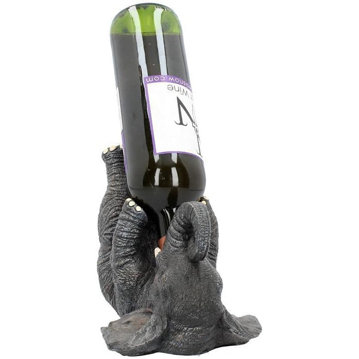Nemesis Now Guzzlers Elephant Wine Bottle Holder, 21 cm, Grey