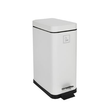 Сміттєвий відер SVITA STM10 з педаллю та м'яким закриттям Softclose, 10л, прямокутний, білий