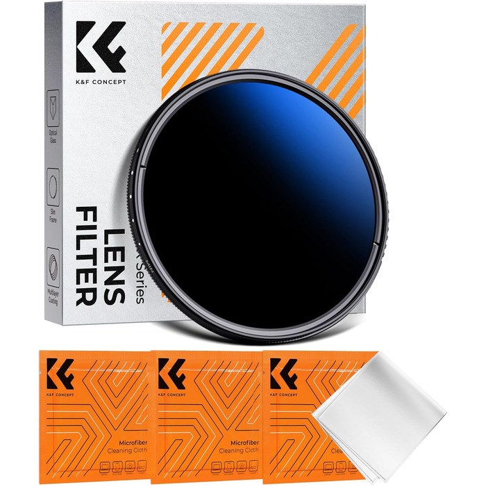 Фільтр ND K&F Concept Nano K-Serie 58mm, регульований сірий фільтр ND2-ND2000 (1-11 ступенів)