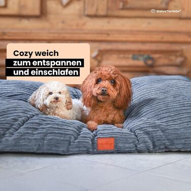 Крісло-ліжко для собак WahreTierliebe® Cozy, Преміум килимок для собак, Ортопедичний комфорт, Можливість прання, Міцний матеріал, Ідеально для дому та подорожей, Бежевий - 80x60x8 см