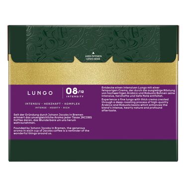 Кавові капсули Jacobs Lungo Intenso для Nespresso, інтенсивність 8/12, набір 200 капсул (5х40 шт), XXL упаковка