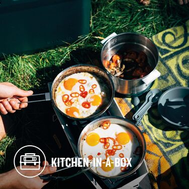 Набір кухонного посуду Stanley Adventure Full Kitchen Basecamp Kampingkochset 3,5L, 21 предметів, нержавіюча сталь, для кемпінгу та подорожей