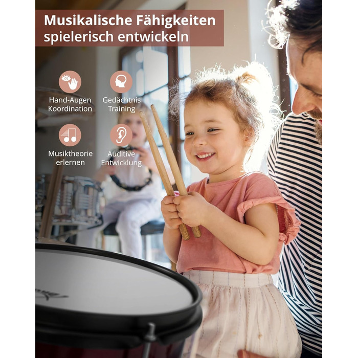 XDrum Junior Pro Kinder барабанний набір Red - для дітей 5-9 років, з аксесуарами та навчальним посібником